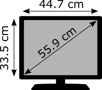 22 inch TV measurements (4: 3)
